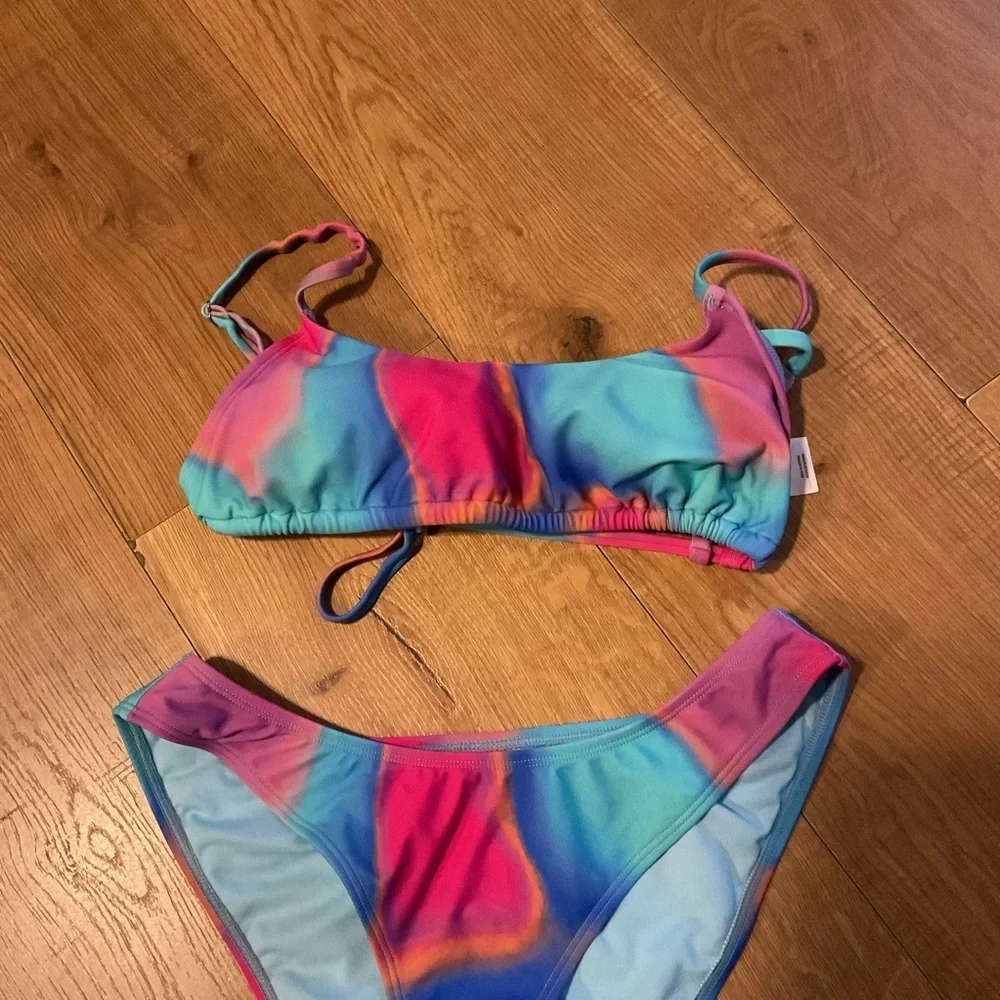 Wild Fable Blue Pink Bikini Top Bottom Colorblock Swim Women - Picture 4 of 6